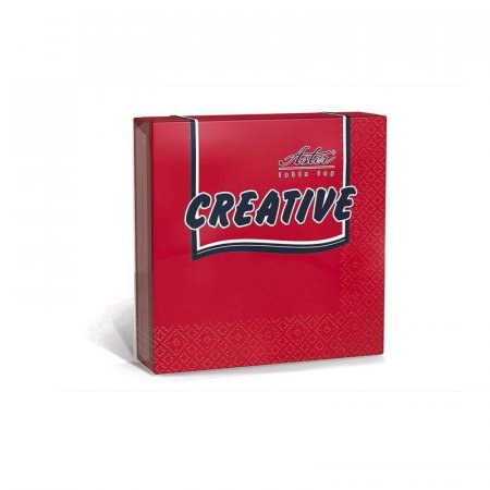 Салфетки бумажные Aster Creative (3-слойные, 33x33 см, красные с тиснением, 20 штук в упаковке)