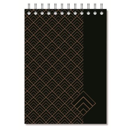 Блокнот Комус Art Deco A5 80 листов черный в клетку на спирали (148x215  мм)