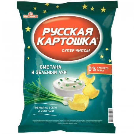 Чипсы Русская картошка со вкусом сметаны и лука 80 г