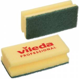 Губки для сильных загрязнений Vileda Professional 10 штук в упаковке абразивные зеленые (артикул производителя 101404, 150х70х45 мм)