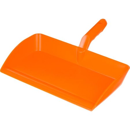 Совок для мусора FBK пластик с пластиковой ручкой оранжевый (ширина 30  см, ручка 31 см)