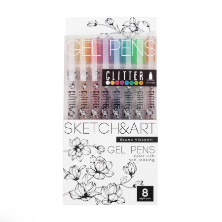 Набор гелевых ручек Sketch&Art Uni Write.Glitter 8 цветов (толщина  линии 1 мм) (20-0309)