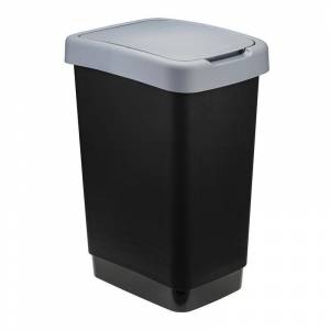 Ведро для мусора Idea Твин 25 л пластик черный/серый (26x33x47 см)