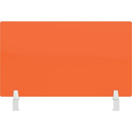 Экран акриловый на струбцине (оранжевый глухой, 600х55х400 мм)