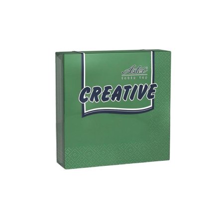 Салфетки бумажные Aster Creative 24х24 см зеленые 3-слойные 20 штук в  упаковке