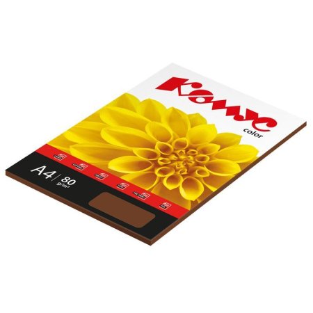 Бумага цветная для печати Комус Color шоколад интенсив (А4, 80 г/кв.м,  50 листов)