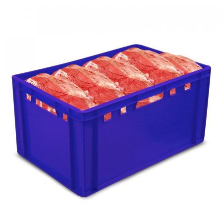 Ящик (лоток) мясной из ПНД 600х400х300 мм синий ударопрочный
