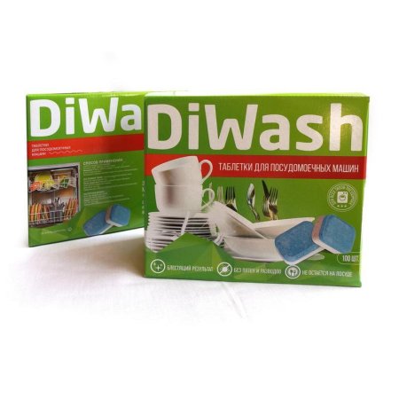 Таблетки для посудомоечных машин DiWash 100 штук в упаковке