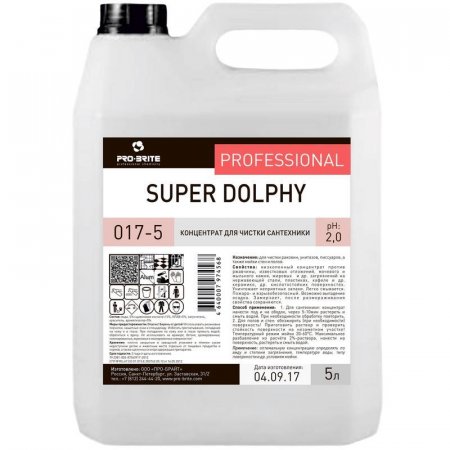 Профессиональное кислотное средство для чистки сантехники Pro-Brite Super Dolphy 5 литров