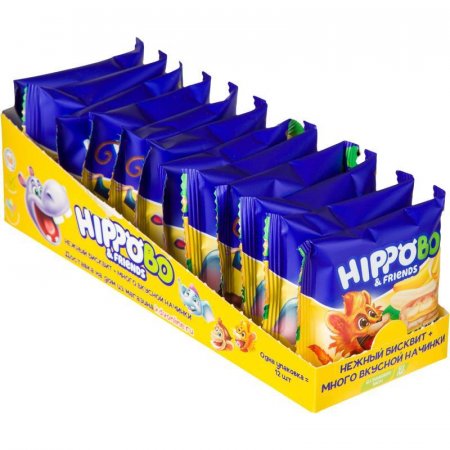 Пирожное Hippobo с банановой начинкой 32 г (12 штук в упаковке)