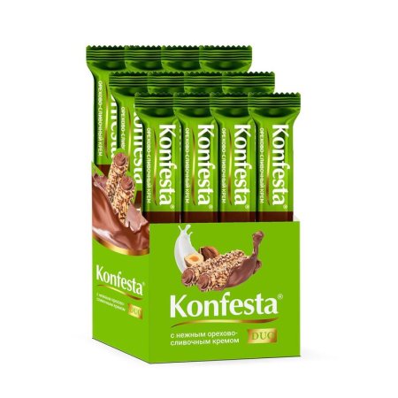 Конфеты Konfesta DUO с орехово сливочным кремом (12 штук по 38 г)