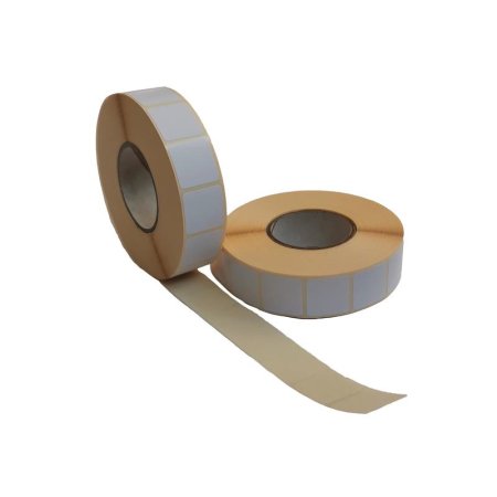 Термотрансферные этикетки 20х20 мм бумажные полуглянцевые (диаметр  втулки 40 мм, 30 рулонов по 2000 этикеток)