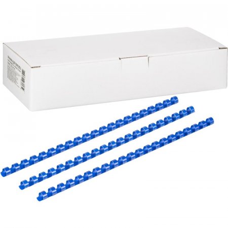 Пружины для переплета пластиковые 10 мм синие (100 штук в упаковке)