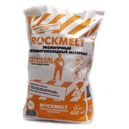 Реагент противогололедный Rockmelt пескосоль до -30 С мешок 20 кг