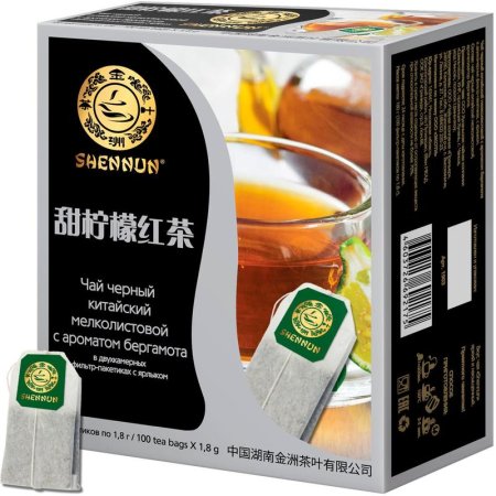 Чай Shennun черный с ароматом бергамота 100 пакетиков