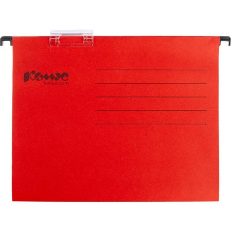 Подвесная папка Комус Foolscap до 200 листов красная (25 штук в  упаковке)