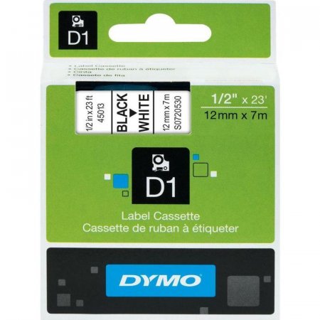 Картридж для принтера этикеток DYMO S0720530 D1 (12 мм x 7 м, цвет ленты белый, шрифт черный)