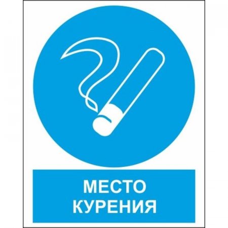 Знак безопасности Место курения  ZK051 (200х250х2 мм, пластик)