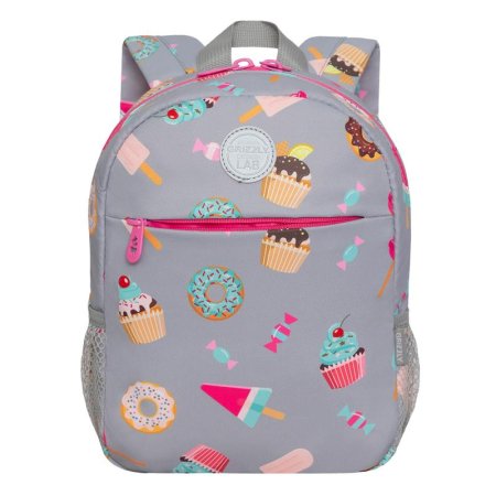 Рюкзак дошкольный Grizzly Сладости серый (RK-276-5)