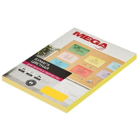 Бумага цветная для печати ProMega jet желтая интенсив (А4, 80 г/кв.м,  100 листов)