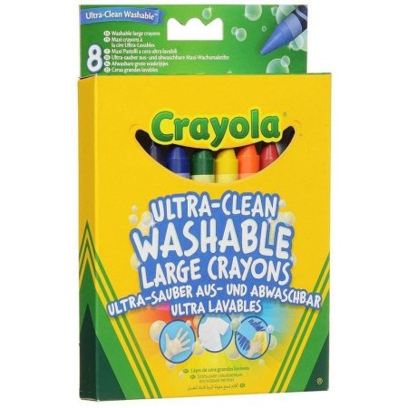 Мелки восковые Crayola Супер чисто круглые 8 цветов смываемые
