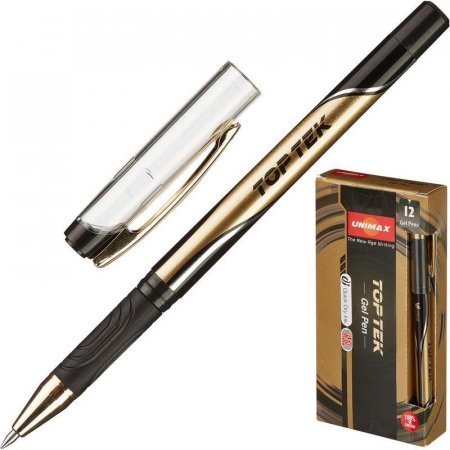 Ручка гелевая Unimax Top Tek черная (толщина линии 0.5 мм)