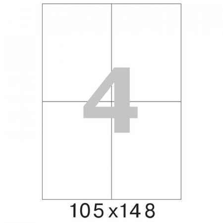 Этикетки самоклеящиеся Office Label эконом 105х148 мм белые (4 штуки на листе А4, 50 листов в упаковке)