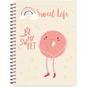 Бизнес-тетрадь креативная Attache Selection Sweet Life Пончик А5 96 листов разноцветная в клетку на спирали 2 разделителя (145x203 мм)