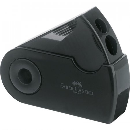 Точилка Faber-Castell Sleeve двойная с контейнером черная