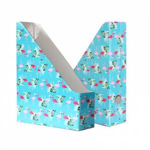 Вертикальный накопитель Attache Selection Flamingo картонный голубой ширина 75 мм (2 штуки в упаковке)