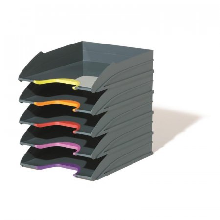 Лоток для бумаг горизонтальный Durable Varicolor серый (5 штуки в упаковке)