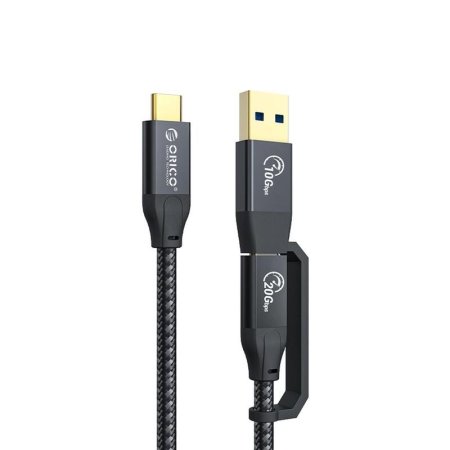 Кабель Orico USB Type-C - USB Type-C - USB Type-A 0.3 метра  (ORICO-ACC32-03-BK-BP)