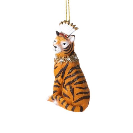 Елочная игрушка Тигр полирезина разноцветная (высота 8.3 см)