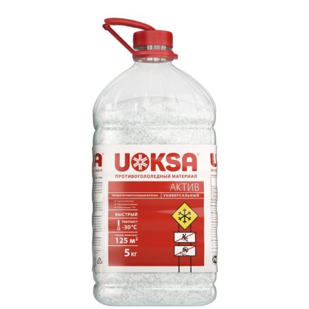 Реагент противогололедный Uoksa Актив гранулы до -30 °C канистра 5 кг