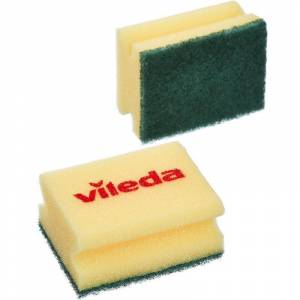 Губки для сильных загрязнений Vileda Professional 10 штук в упаковке абразивные зеленые (артикул производителя 125603, 95х70х45 мм)