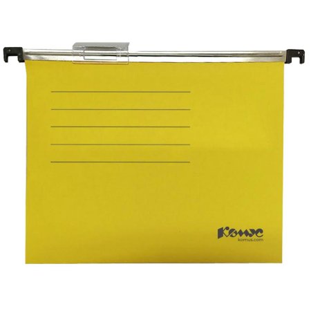 Подвесная папка Комус А4 до 100 листов желтая (10 штук в упаковке)