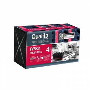 Губки для мытья посуды Qualita Profi Grill поролоновые 184x65x105 мм (4 штуки в упаковке)