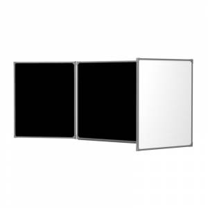 Доска магнитно-меловая трехсекционная Attache 100x300 см лаковое покрытие черная/белая
