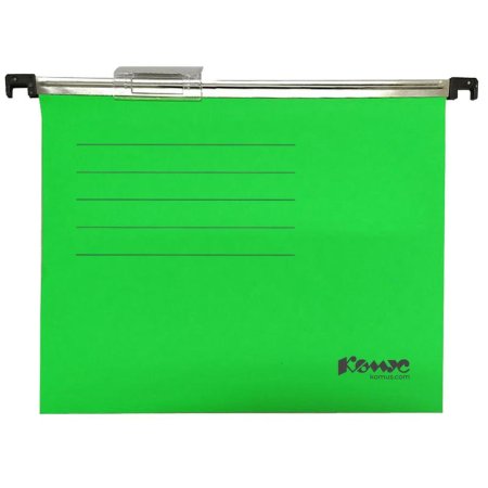 Подвесная папка Комус А4 до 100 листов зеленая (10 штук в упаковке)