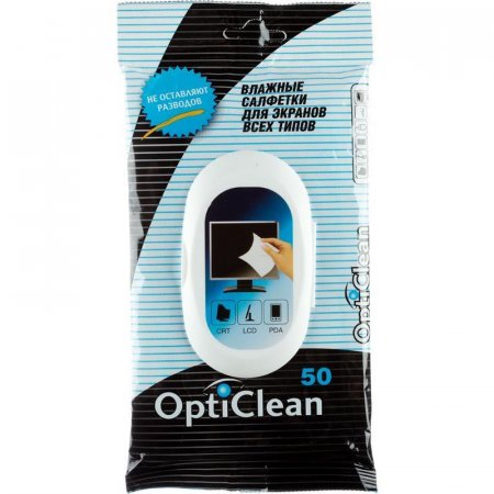Салфетки влажные Opti Clean для экранов (50 штук в упаковке)