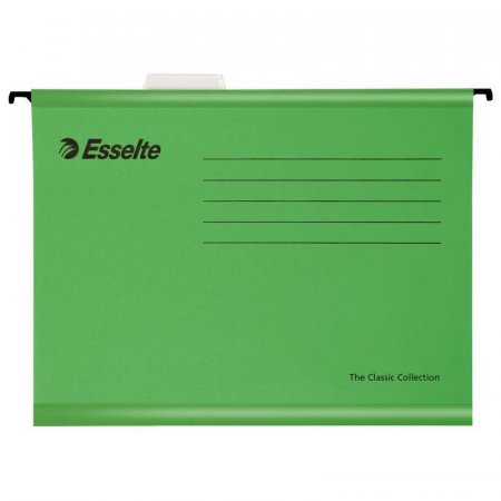 Подвесная папка Esselte Plus Foolscap А4+ до 250 листов зеленая (25 штук в упаковке)