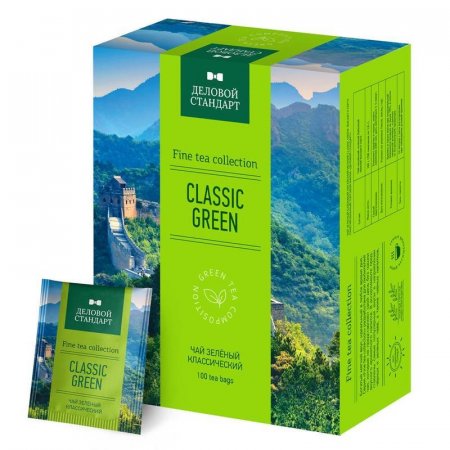 Чай Деловой Стандарт Classic Green зеленый 100 пакетиков