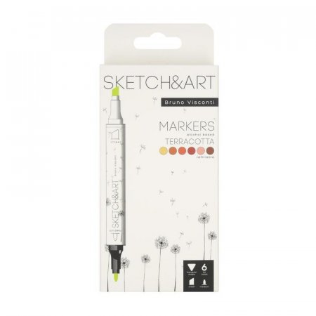 Набор маркеров Sketch&Art Терракота двухсторонних 6 цветов (толщина линии 3 мм)