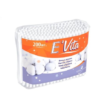Палочки ватные E'Vita 200 штук в упаковке