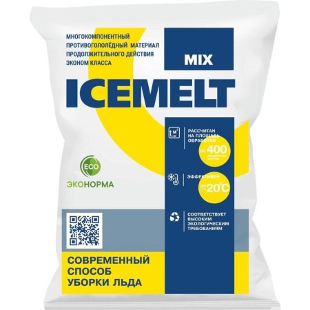 Реагент противогололедный Айсмелт Микс гранулы до -20 °C мешок 25 кг