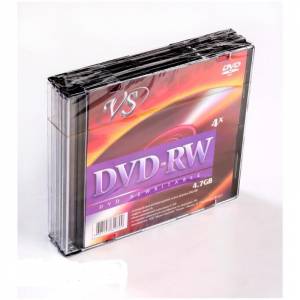 Диск DVD-RW VS 4.7 Gb 4x (5 штук в упаковке)