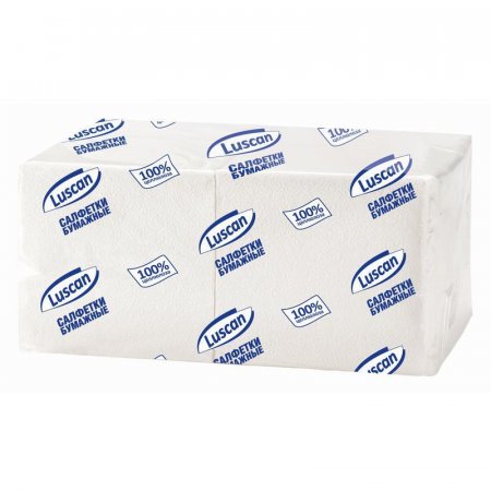 Салфетки бумажные Luscan Profi Pack 1-слойные (24x24 см, белые, 400 штук в упаковке)