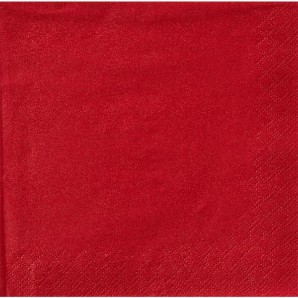 Салфетки бумажные Aster Creative (3-слойные, 25x25 см, красные с тиснением, 20 штук в упаковке)