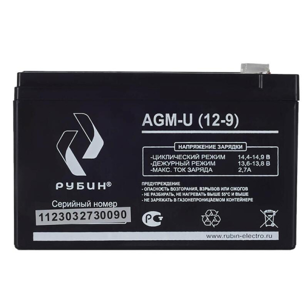 Батарея для ИБП Рубин РЭ-АКБ1209 12 В 9 Ач