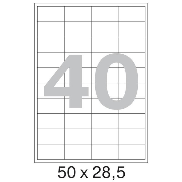 Этикетки самоклеящиеся ProMega Label белые 50х28.5 мм (40 штук на листе А4, 25 листов в упаковке)
